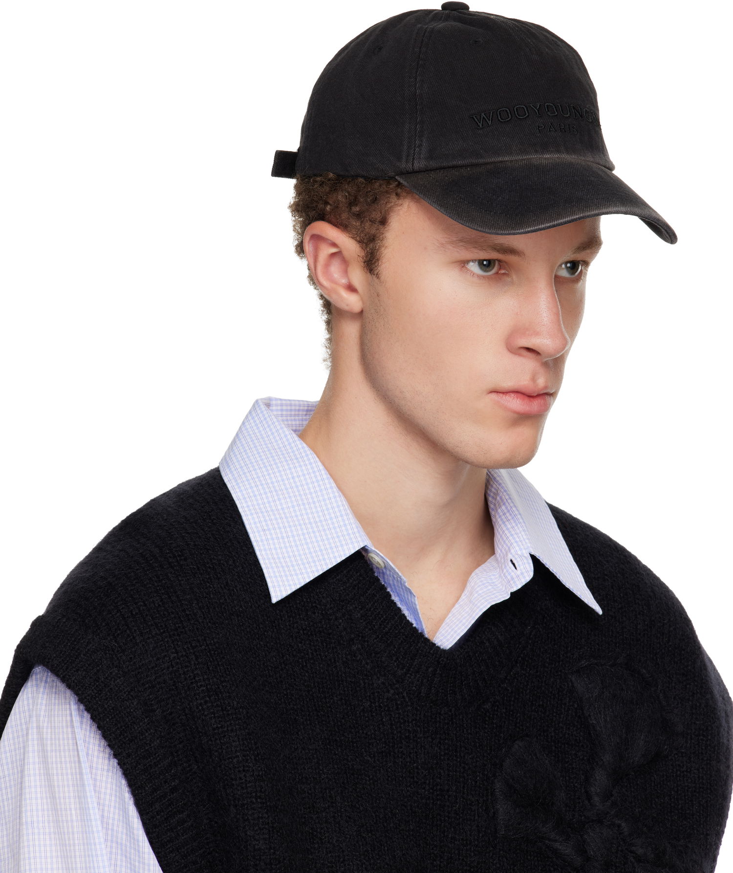 Šiltovka WOOYOUNGMI WOOYOUNGMI Dyed Denim Ball Cap Čierna | W253AC53, 1