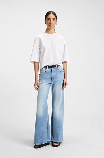 Tričko BOSS T-Shirt with Embroidered Details Biela | 50541328, 1