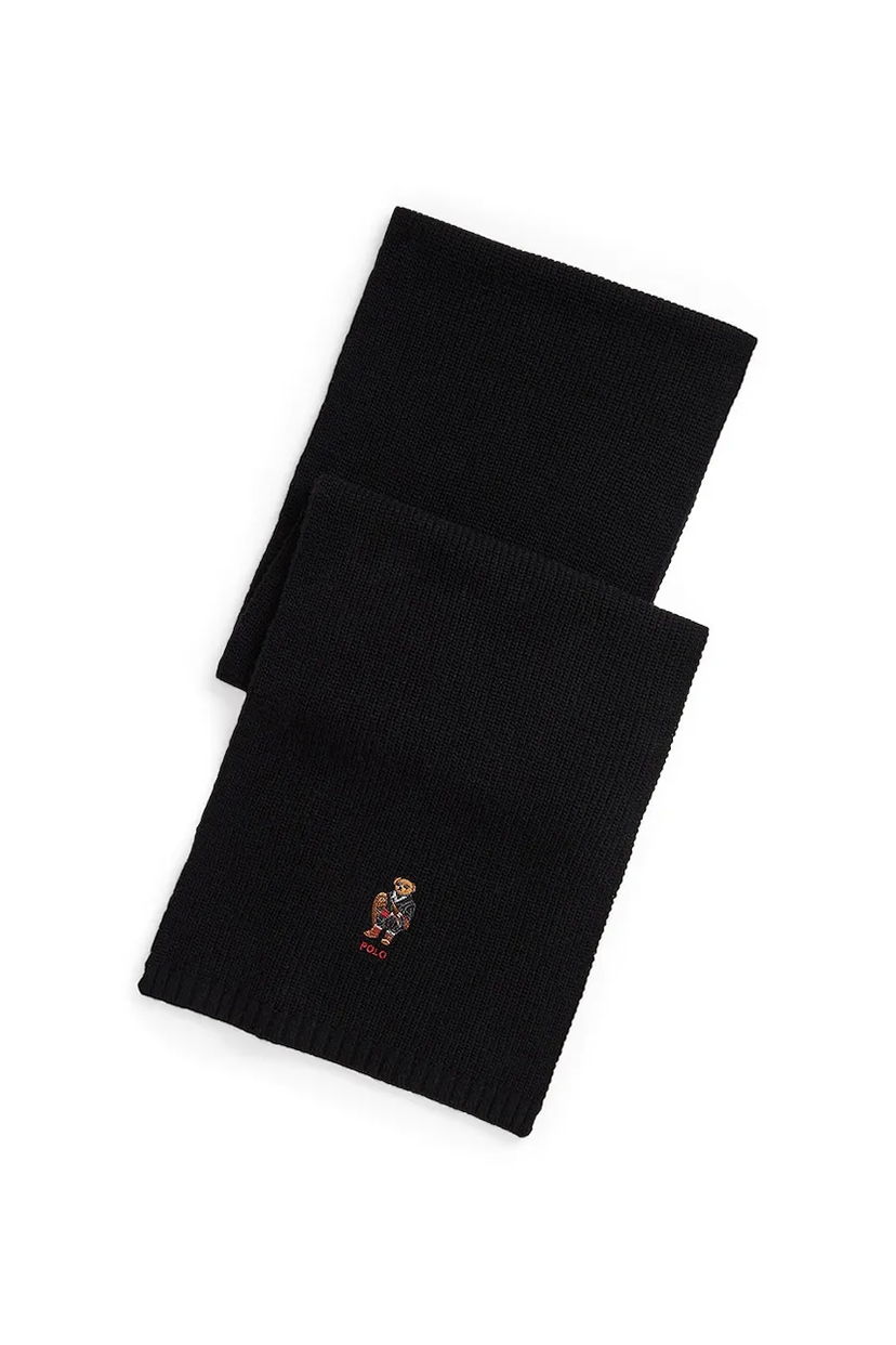 Šál Polo by Ralph Lauren Embroidered Polo Bear Wool Blend Scarf Čierna | 449P02042