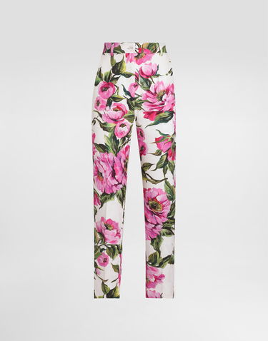 Nohavice Dolce & Gabbana Dolce & Gabbana Peony-Print Jacquard Pants Rôznofarebný | FTAM2TFSFN9HA5KR, 0