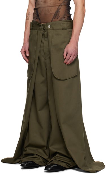 Nohavice Jean Paul Gaultier Jean Paul Gaultier x Shayne Oliver 'The Wrap' Wide-Leg Trousers Zelené | 24/27-F-PA113P-C048-41, 3
