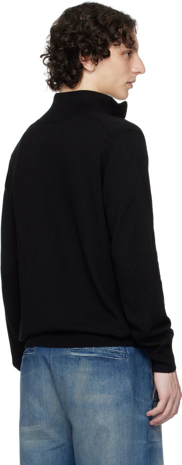 Sveter BOSS Zip-Neck Cotton-Cashmere Sweater Čierna | 50527585, 3