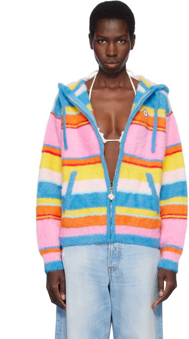 Sveter Casablanca Casablanca Fluffy Stripe Oversized Zip Hoodie Rôznofarebný | U-WS25-KW-904-01, 0