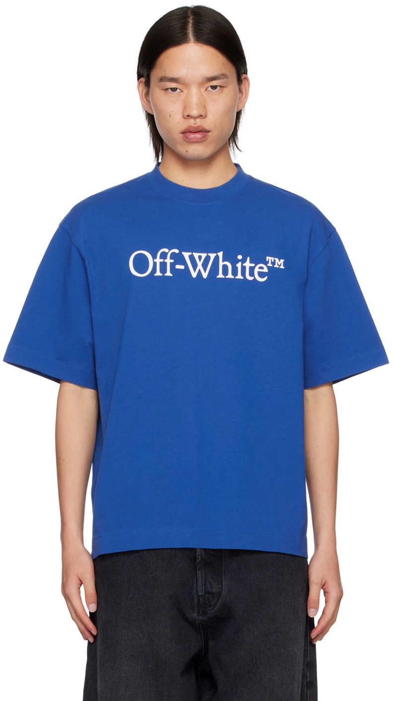 Tričko Off-White Blue Big Bookish Skate T-Shirt Modrá | OMAA120F24JER0024501