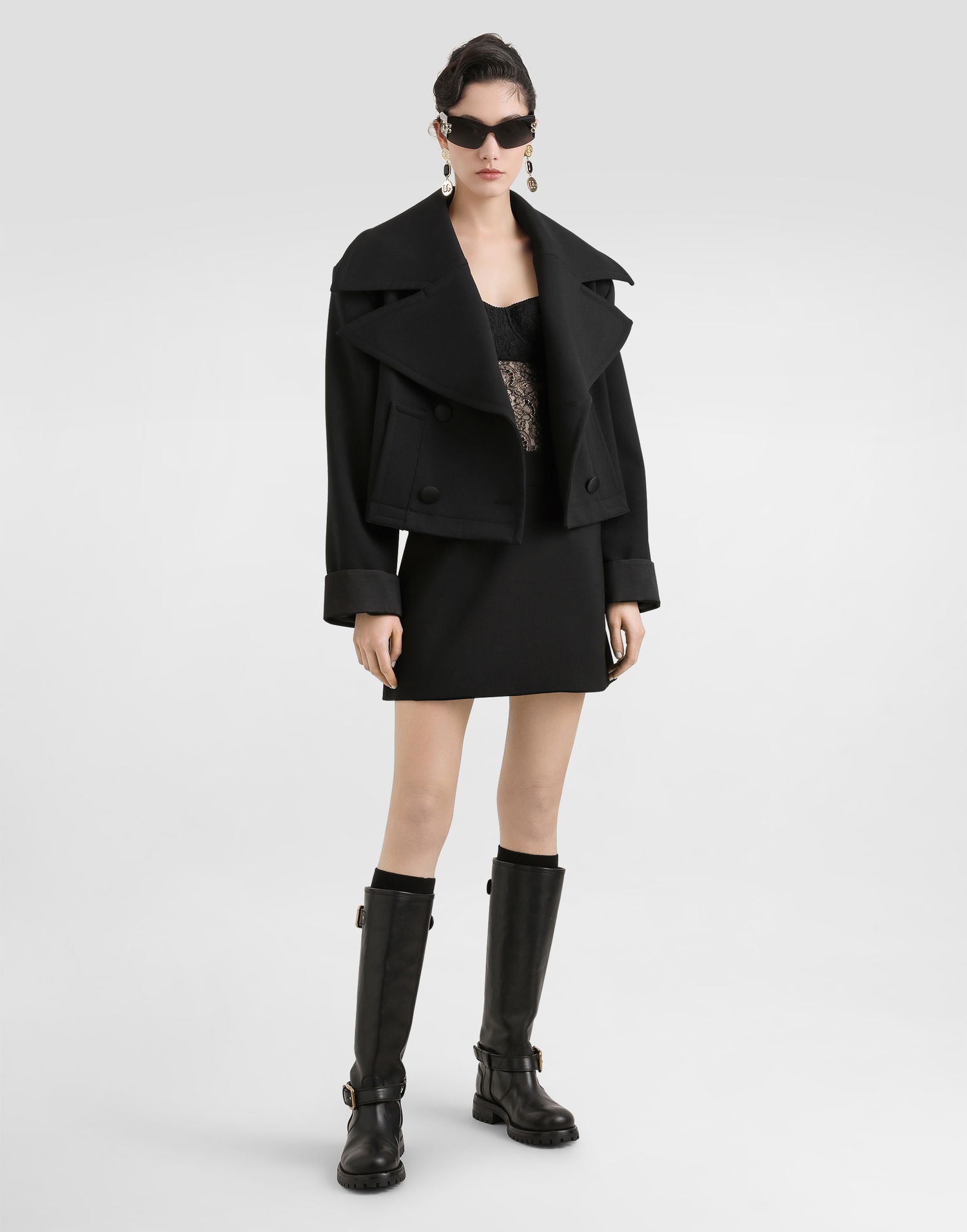 Sukňa Dolce & Gabbana Dolce & Gabbana Double Crepe Basque Skirt Čierna | F4C4PTFU2L8N0000, 1