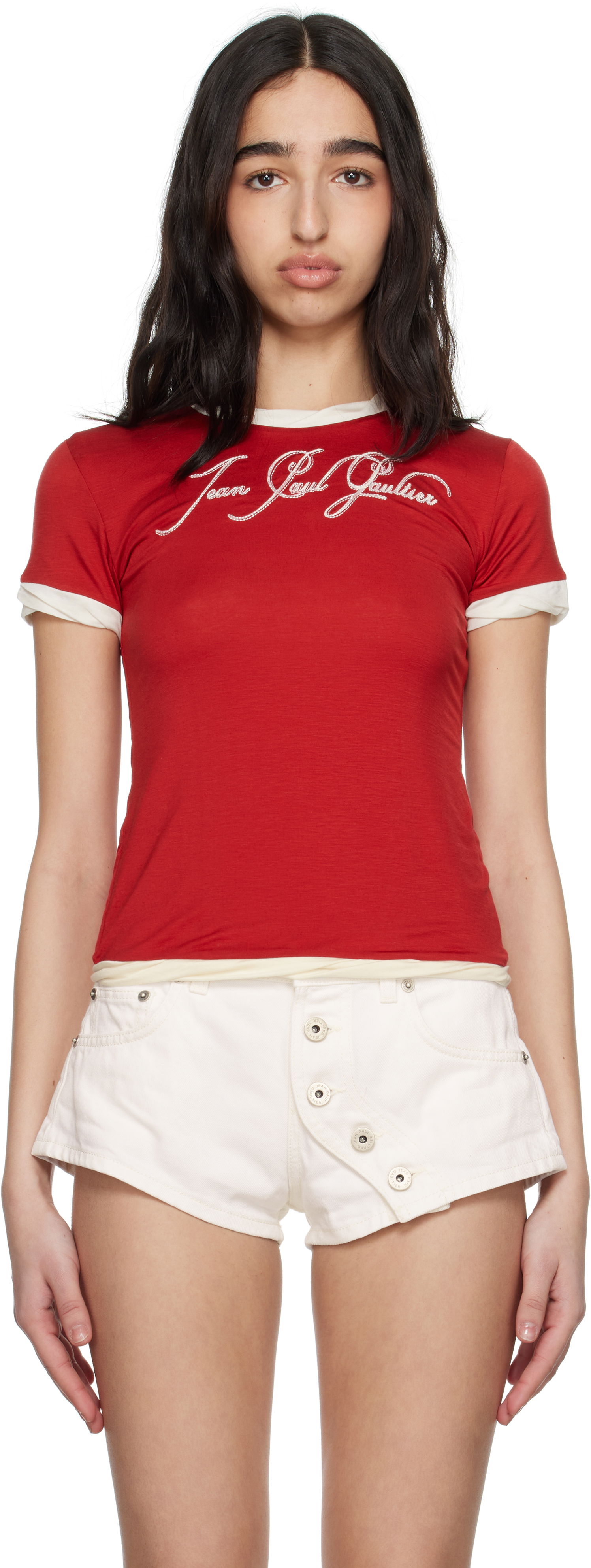 Tričko Jean Paul Gaultier Jean Paul Gaultier 'The Tattoo' T-Shirt Červená | 25/34-F-TS111I-J089-3003, 0