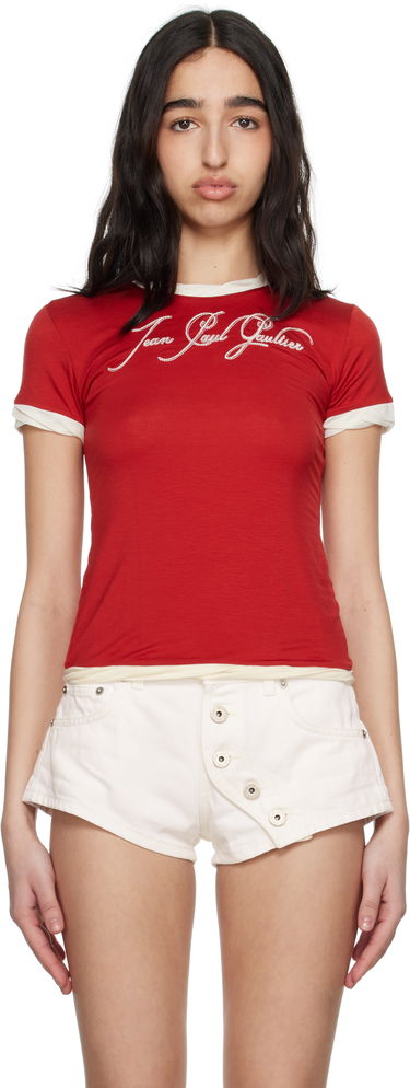 Tričko Jean Paul Gaultier Jean Paul Gaultier 'The Tattoo' T-Shirt Červená | 25/34-F-TS111I-J089-3003, 0