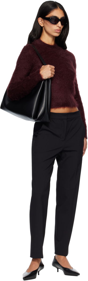 Sveter Max Mara Max Mara Adatti Fuzzy Cropped Mock-Neck Sweater Vínová | 2521366263600, 3