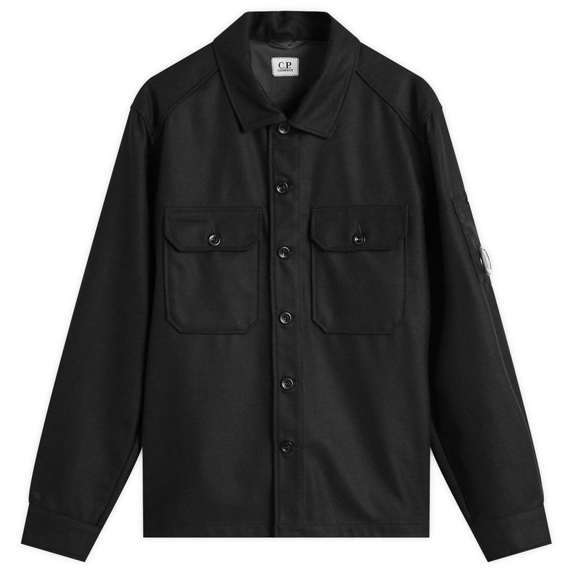 Bunda C.P. Company Felt Lens Overshirt Čierna | 19CMOS271A-110498A-999