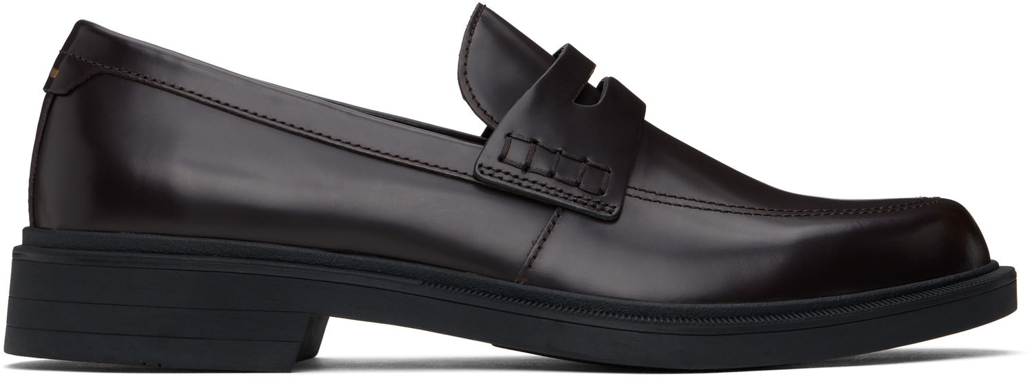 Tenisky a topánky BOSS BOSS Leather Penny Loafers Hnedá | 50536172, 0