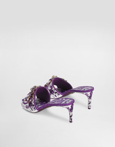 Doplnky Dolce & Gabbana Dolce & Gabbana Brocade Jewel Embroidered Mules Fialová | CR1744AE123I03TN, 2