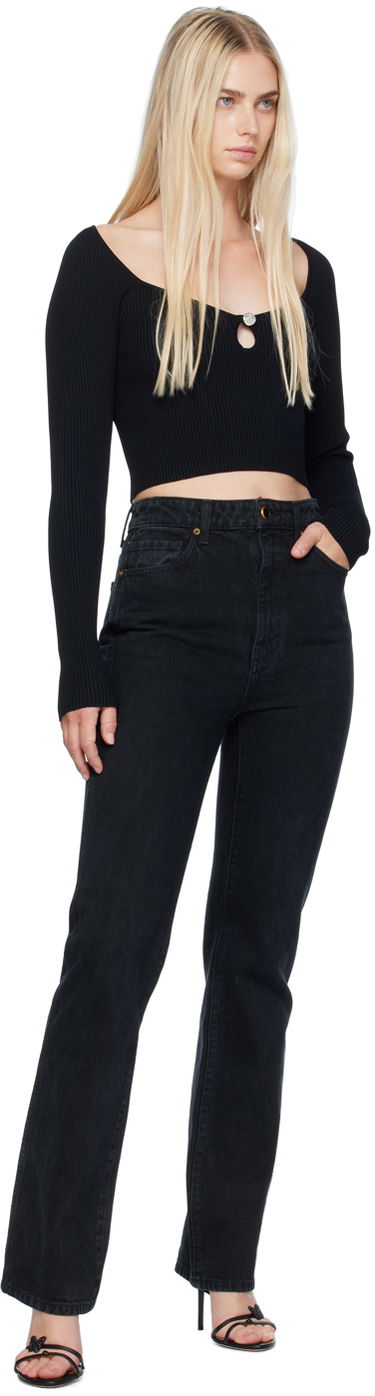 Sveter Moschino Designer Cutout Knit Top Čierna | 242K10915, 3