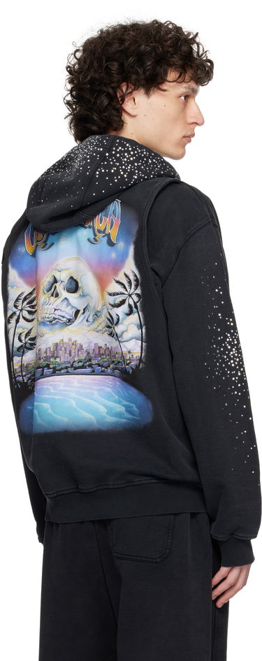 Mikina Casablanca Casablanca 'La Prémonition' Crystal Embellished Zip Hoodie Čierna | MS25-JTP-343-01, 2