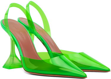 Tenisky a topánky Amina Muaddi Sling Back Heels Zelené | HOLLI GLASS SLING CL PVC, 3