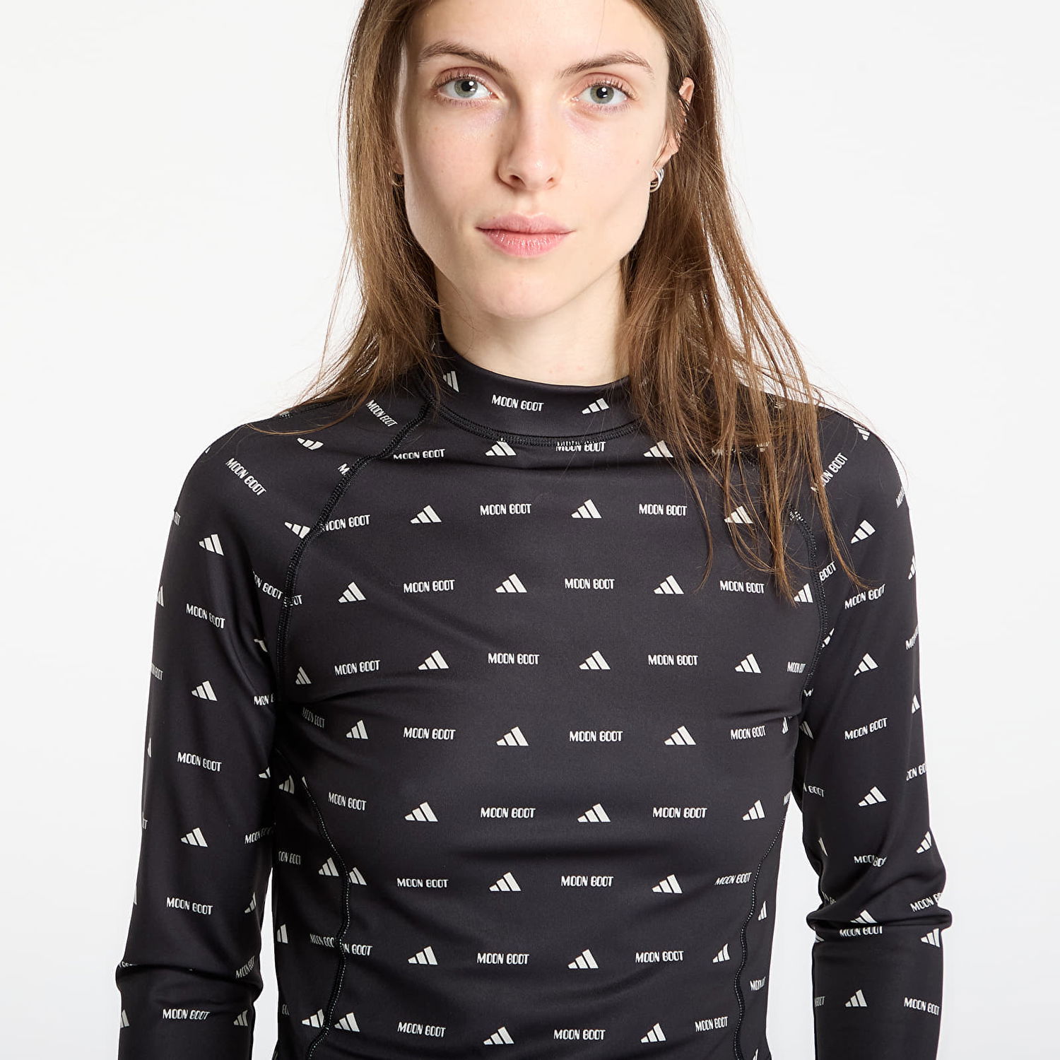 Tričko adidas Originals Moon Boot All-Over Print High Neck Long Sleeve Top Čierna | JM6507, 0