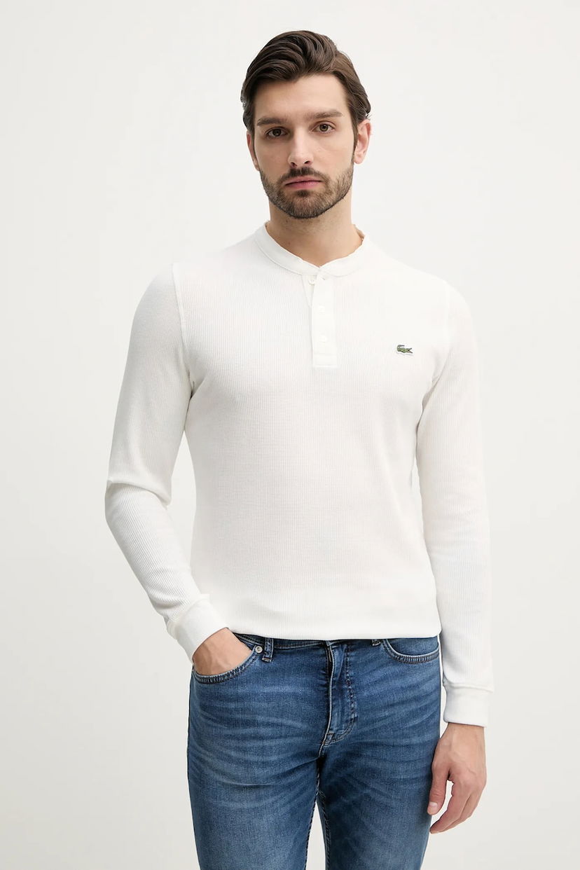 Tričko Lacoste Lacoste Long Sleeve Henley T-Shirt Biela | TH0035