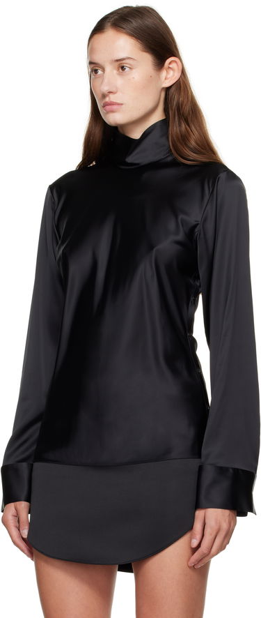 Košeľa Courrèges Courrèges Off-Shoulder Satin Top Čierna | 325CCH094VI0073, 3
