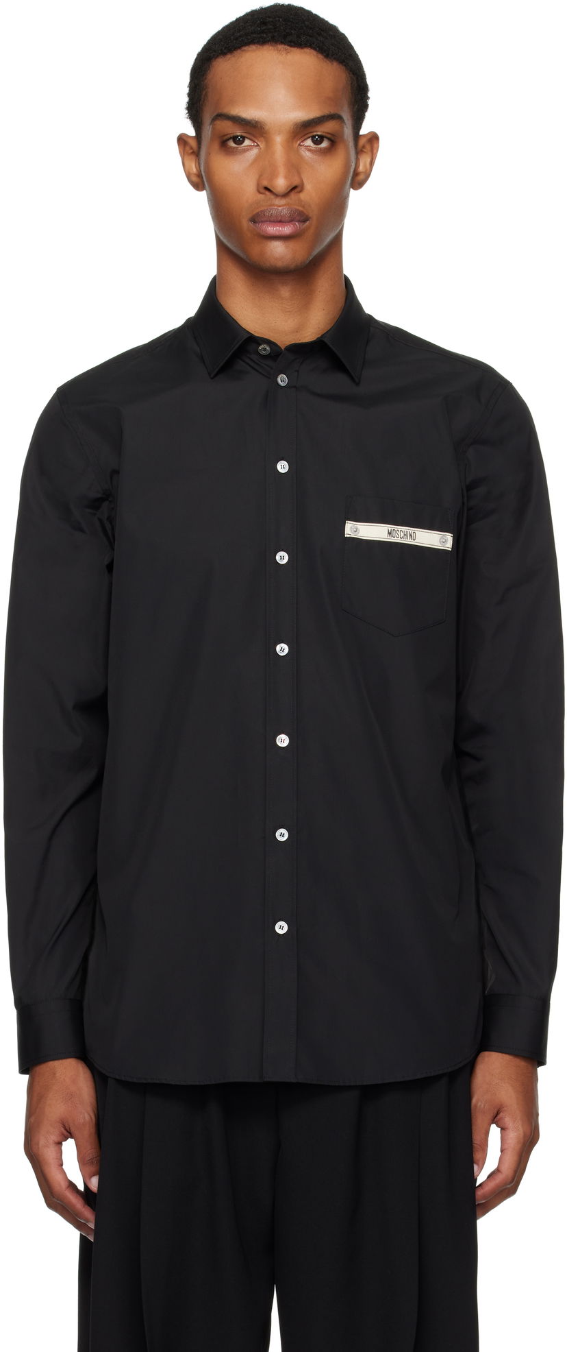 Košeľa Moschino Moschino Tape Pocket Shirt Čierna | 252ZZ023652350555