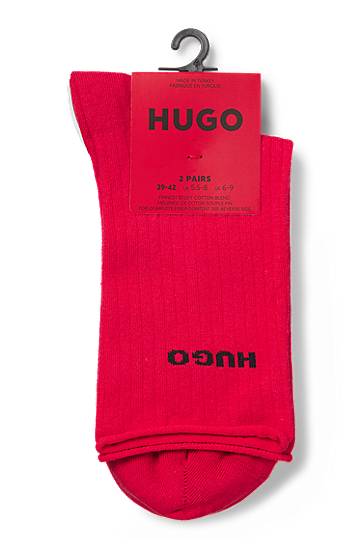 Ponožky BOSS Two-Pack of Quarter-Length Socks with Logo Červená | 50502080, 1