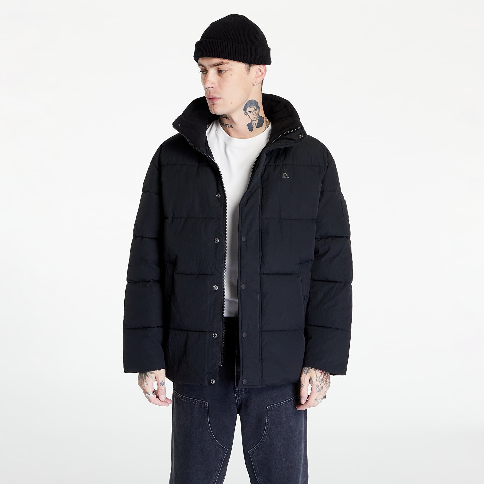 Jeans Badge Oversized Puffer