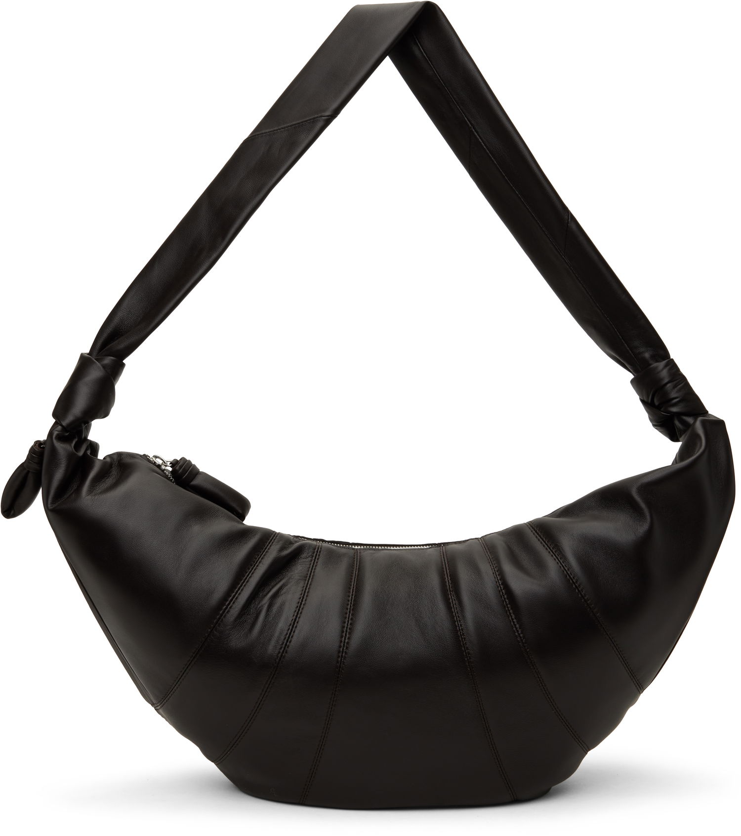 Taška cez rameno LEMAIRE LEMAIRE Large Croissant Leather Shoulder Bag Čierna | BG0000 LL095, 0