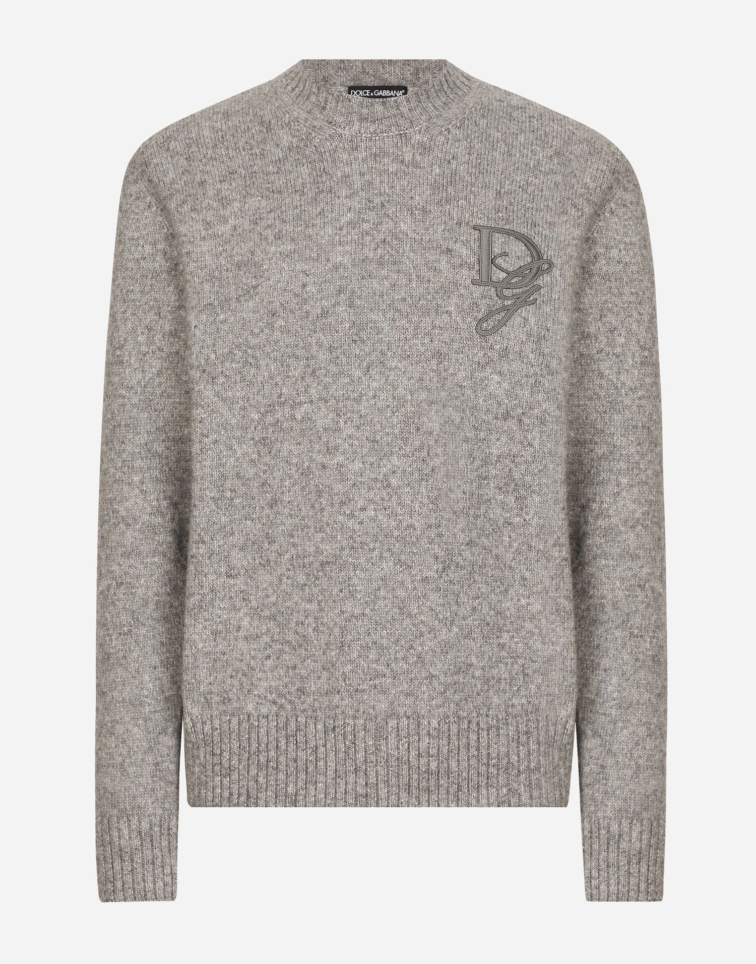 Sveter Dolce & Gabbana Wool Sweater With Embroidery Šedá | GXX02ZJFMIMN0634, 0