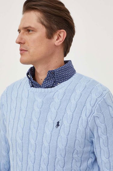 Sveter Polo by Ralph Lauren Cable Knit Sweater Modrá | 710775885, 0