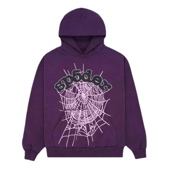 Mikina Sp5der Sp5der Web Hoodie Fialová | SP5-8D-WEB-HGR