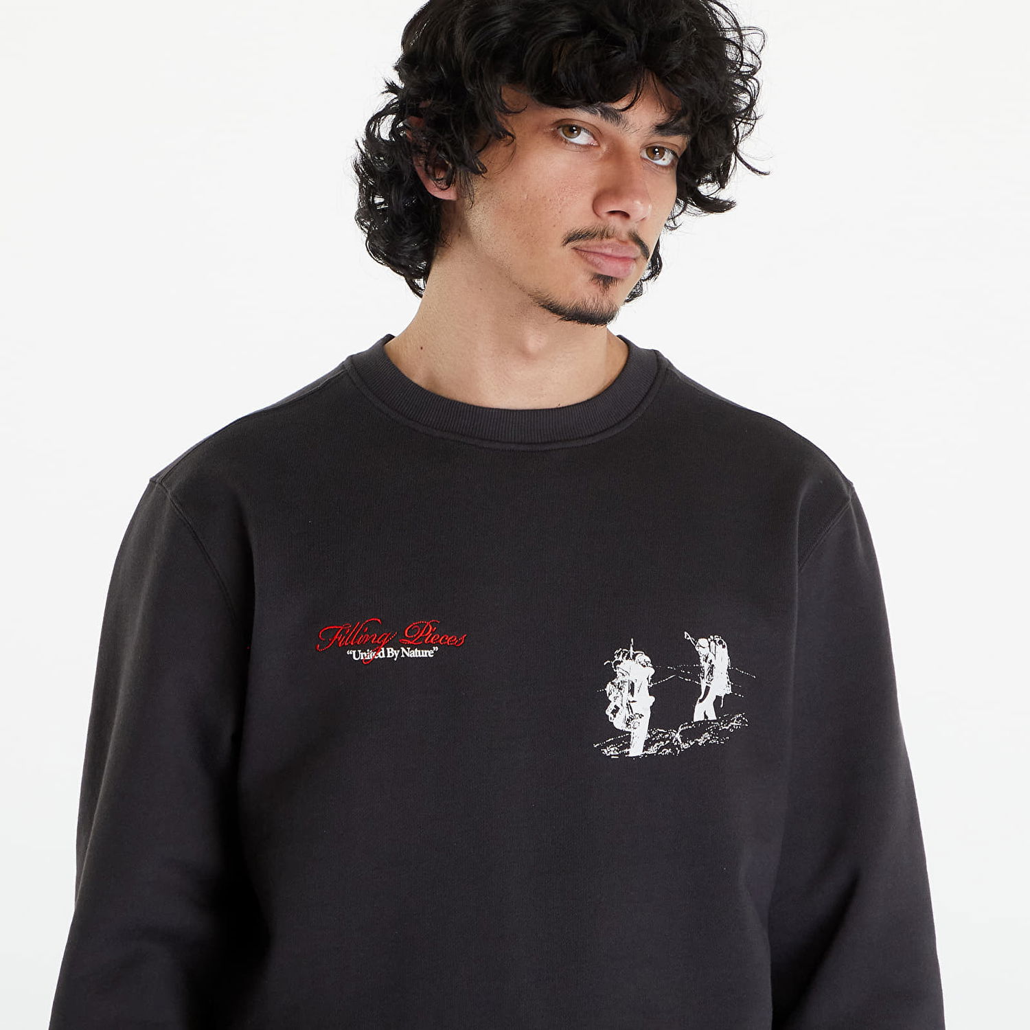 Tričko Filling Pieces United by Nature Sweatshirt UNISEX Pavement Čierna | 74517031268, 1
