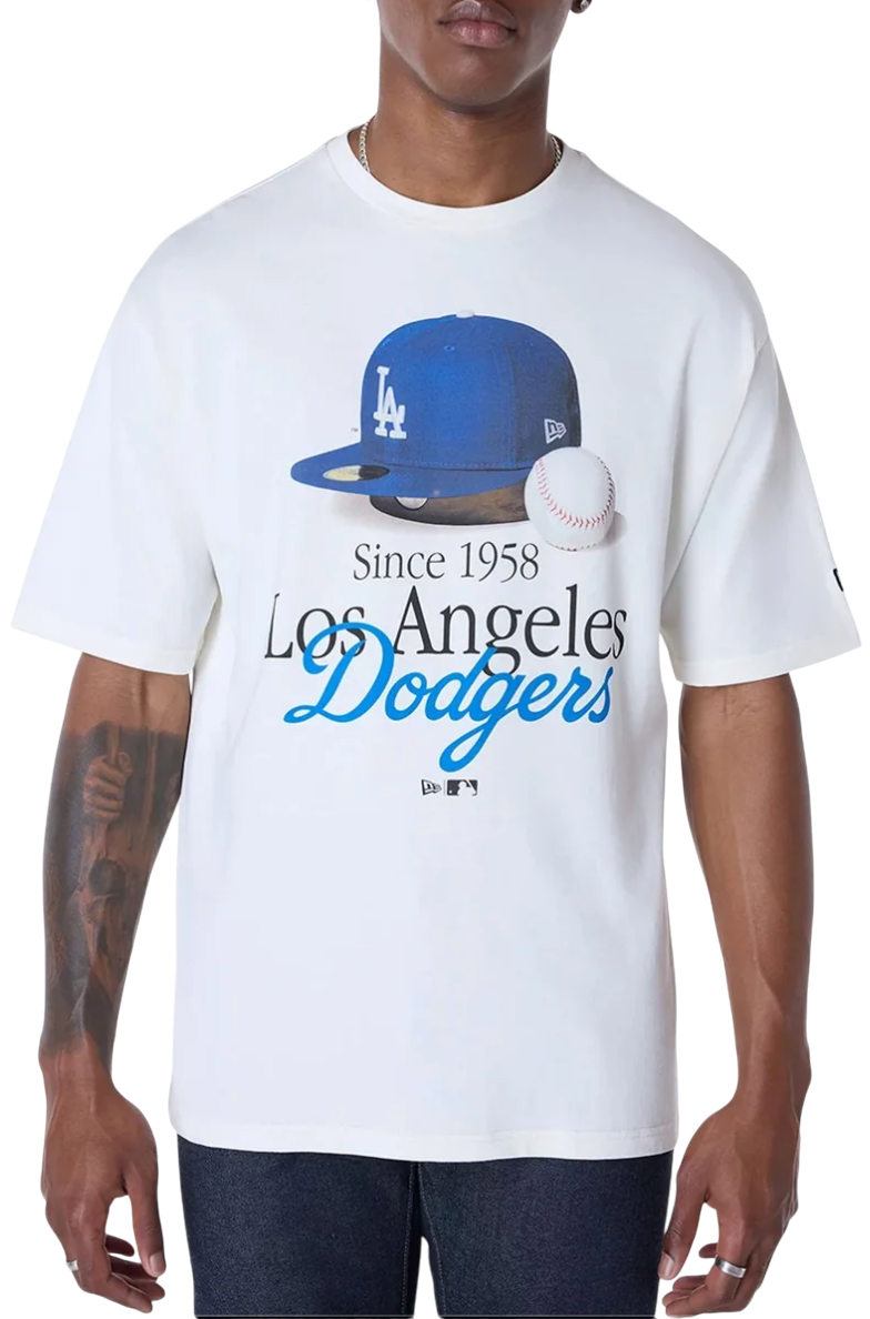 Tričko New Era Los Angeles Dodgers Script Graphic T-Shirt Biela | 60596283-60596283, 0