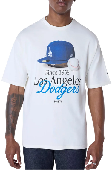 Tričko New Era Los Angeles Dodgers Script Graphic T-Shirt Biela | 60596283-60596283, 0