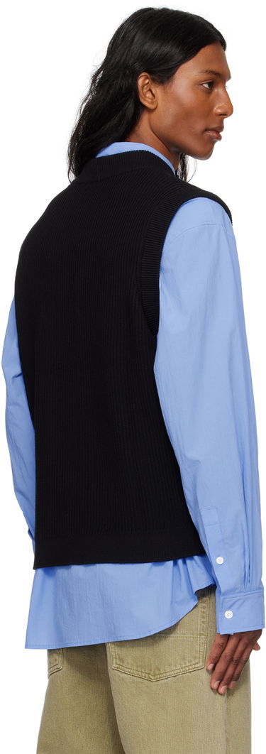 Sveter MAISON KITSUNÉ Maison Kitsuné Handwriting Ribbed Vest Čierna | OM00810KT1126, 2