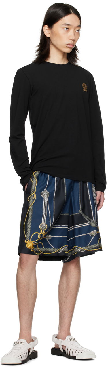 Tričko Versace Medusa Long Sleeve T-Shirt Čierna | AUU01007_1A10011, 3