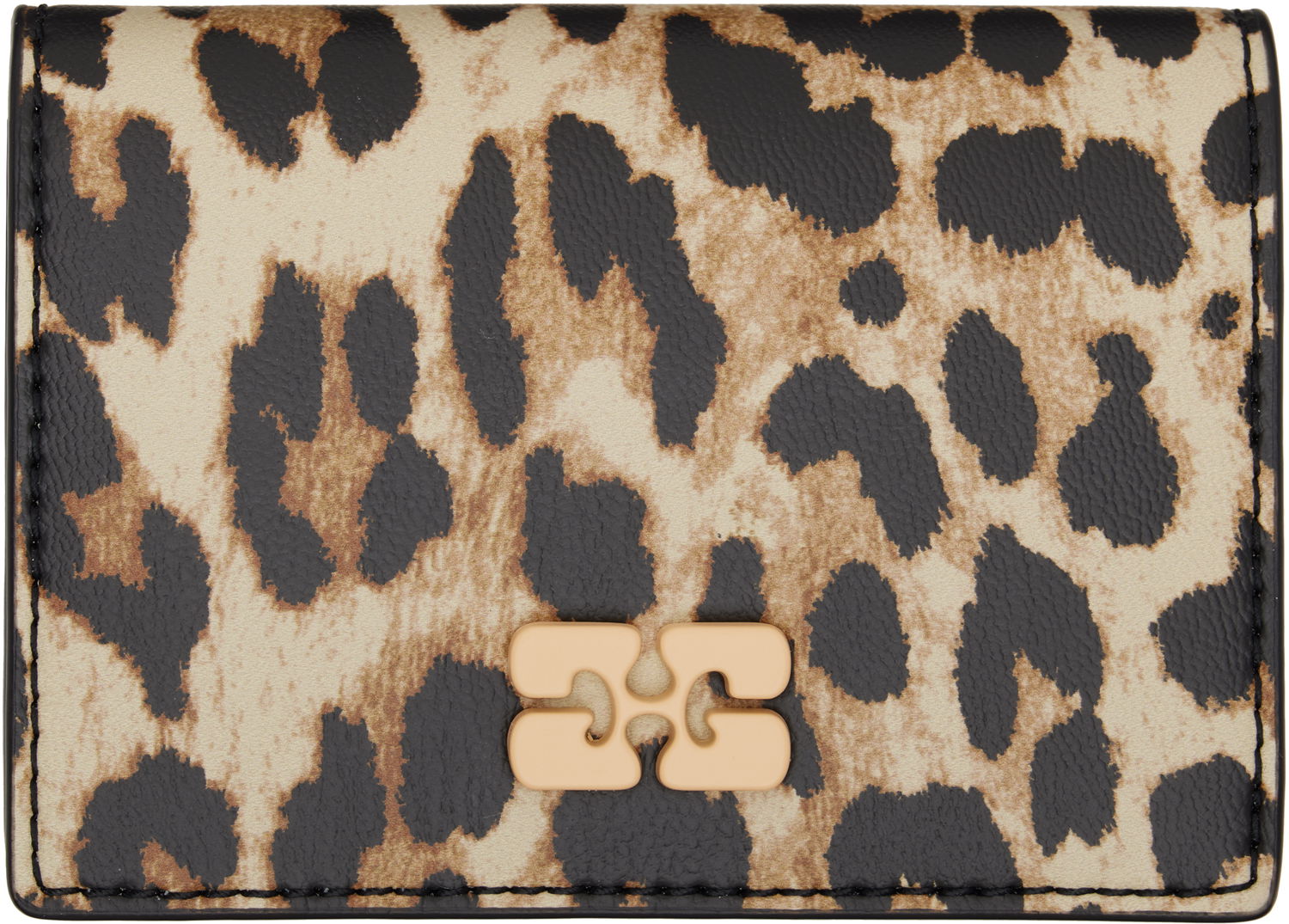 Peňaženka GANNI GANNI Leopard Bou Flap Card Holder Béžová | A6545, 0