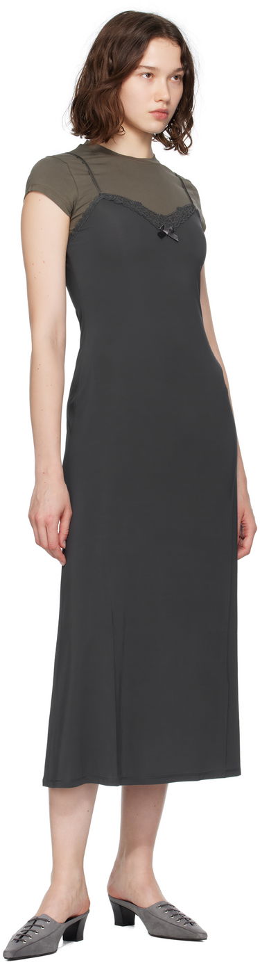 Šaty Acne Studios Acne Studios Layered Jersey Midi Dress Šedá | A20796-, 3