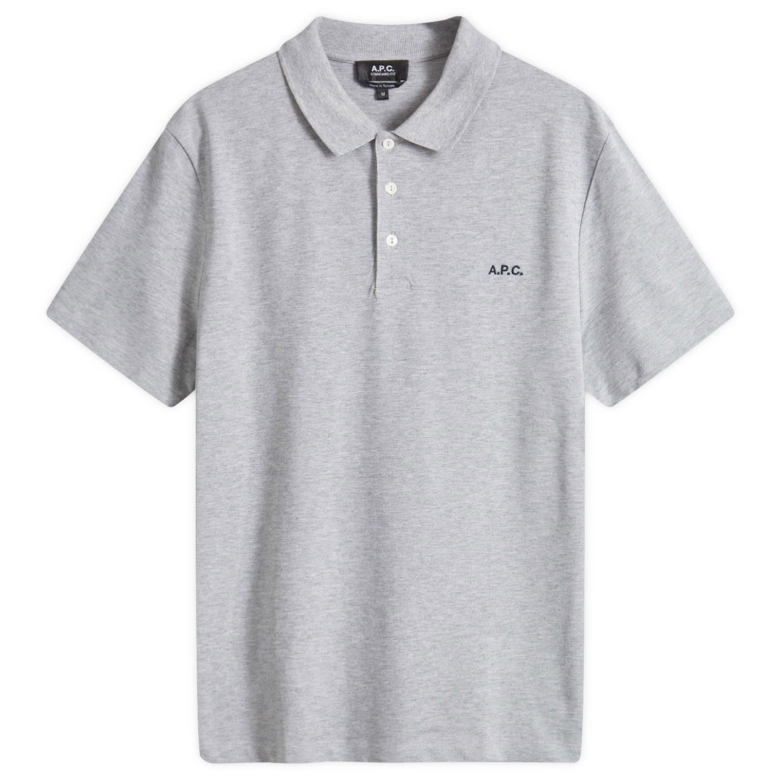 Heather Grey Polo With Logo