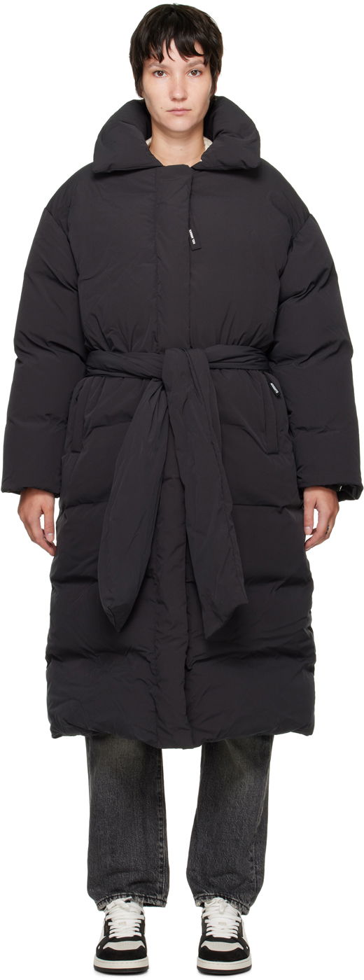 Long Down Coat With Removable Hood