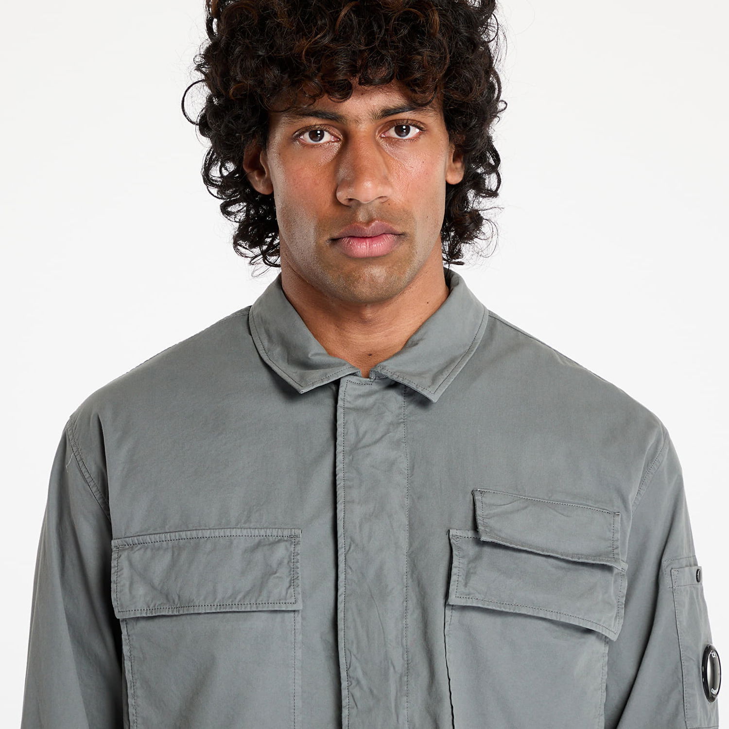 Košeľa C.P. Company C.P. Company Organic Gabardine Utility Lens Shirt Šedá | 18CMSH128A110143G-935, 1