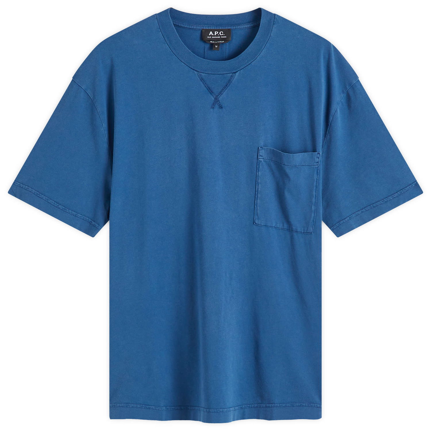 Tričko A.P.C. Label H Garment Dyed T-Shirt Modrá | COHBO-H26510-IAJ, 0