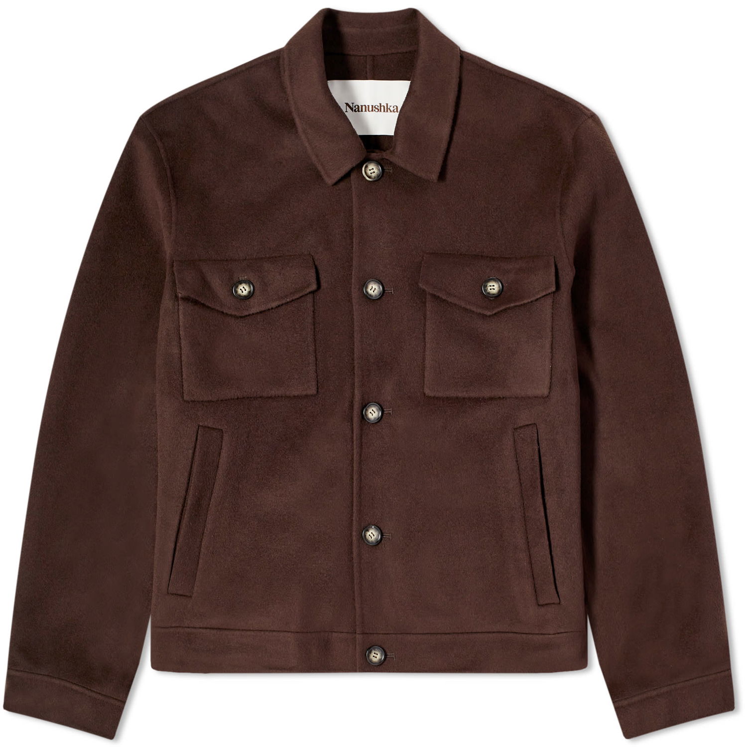 Bunda Nanushka Rhys Wool Overshirt Hnedá | NM23PFOW00878, 0
