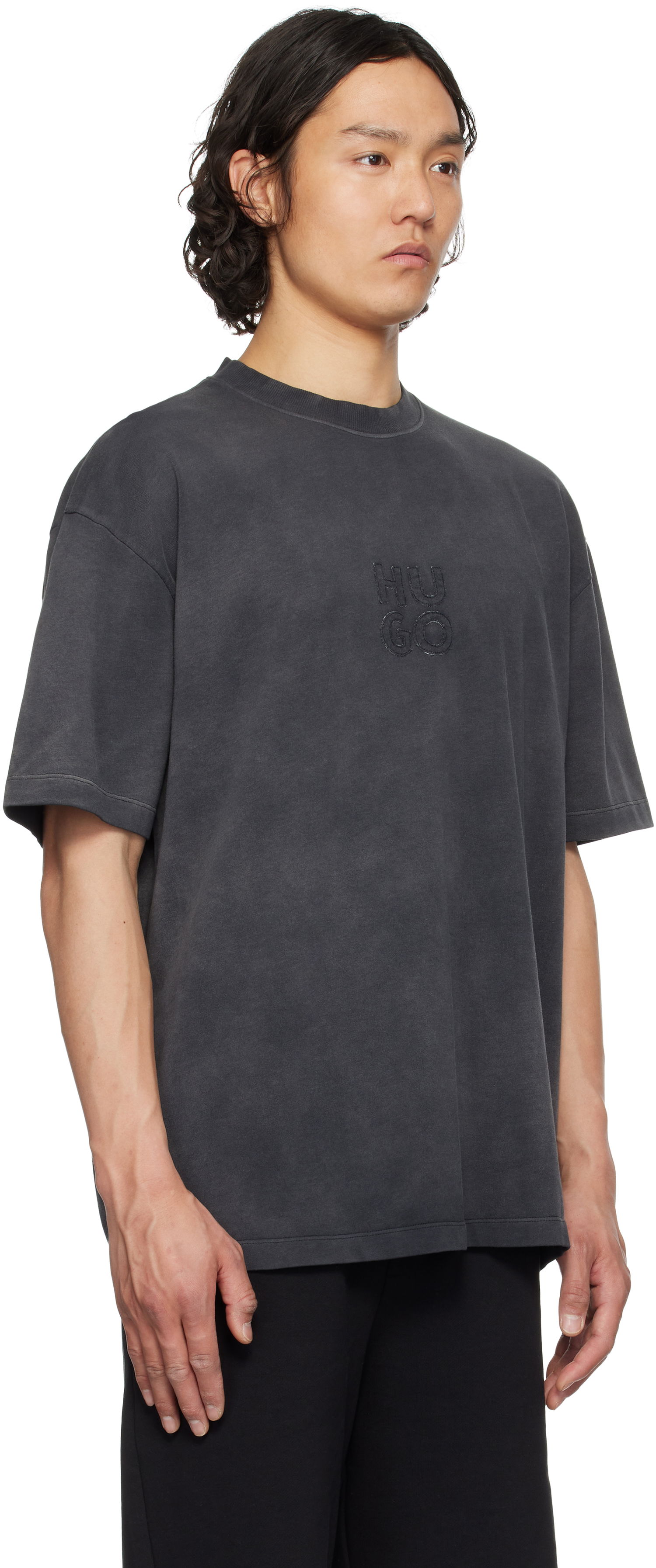 Tričko BOSS Hugo Logo Appliqué T-Shirt Šedá | 50535302, 1