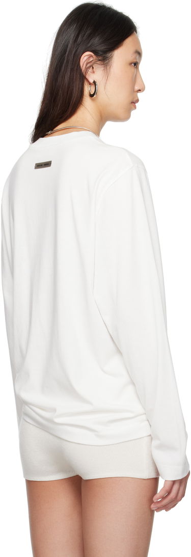 Tričko Fear of God Fear of God ESSENTIALS Classic Fit Long Sleeve T-Shirt Biela | 125SP255884FW, 2