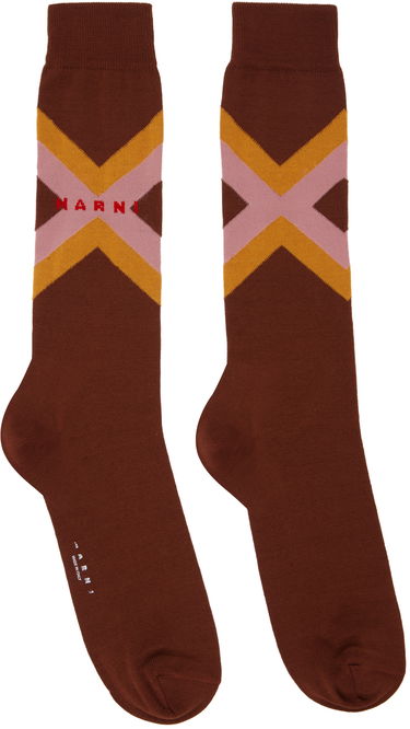 Ponožky Marni Brown Micro Argyle Socks Hnedá | SKZC0140Q0 UFC172, 0