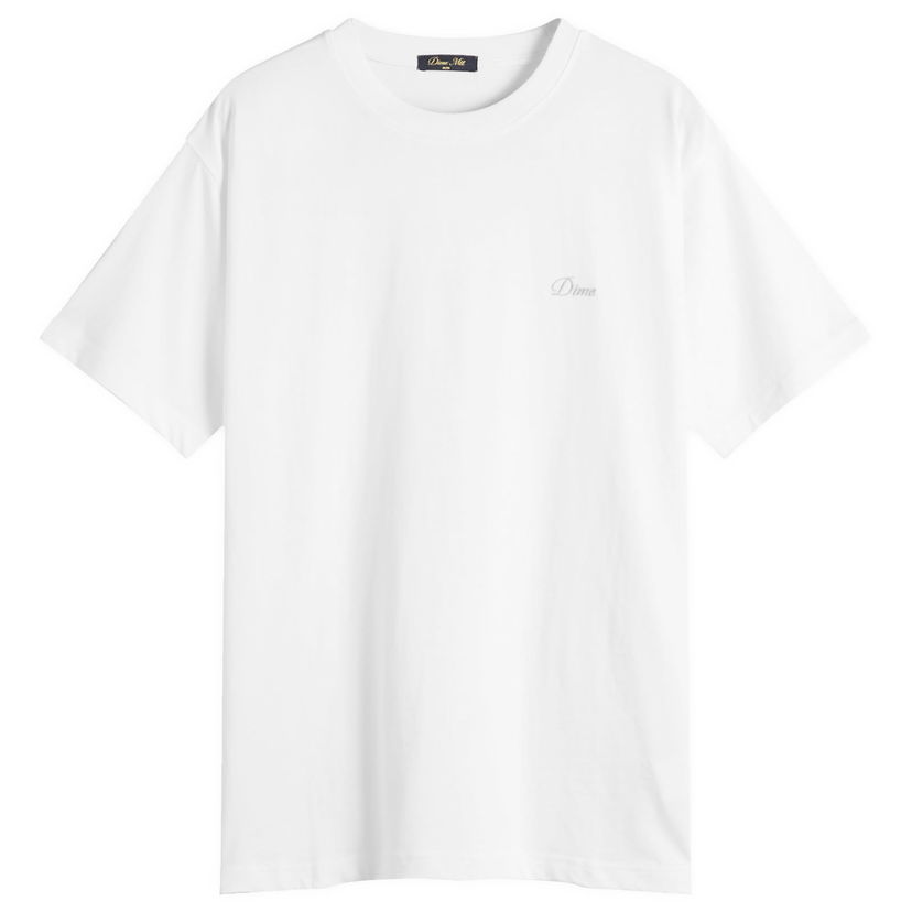 Tričko Dime Dime Cursive Small Logo T-Shirt, Size Large Biela | DIMEFA2544WHT