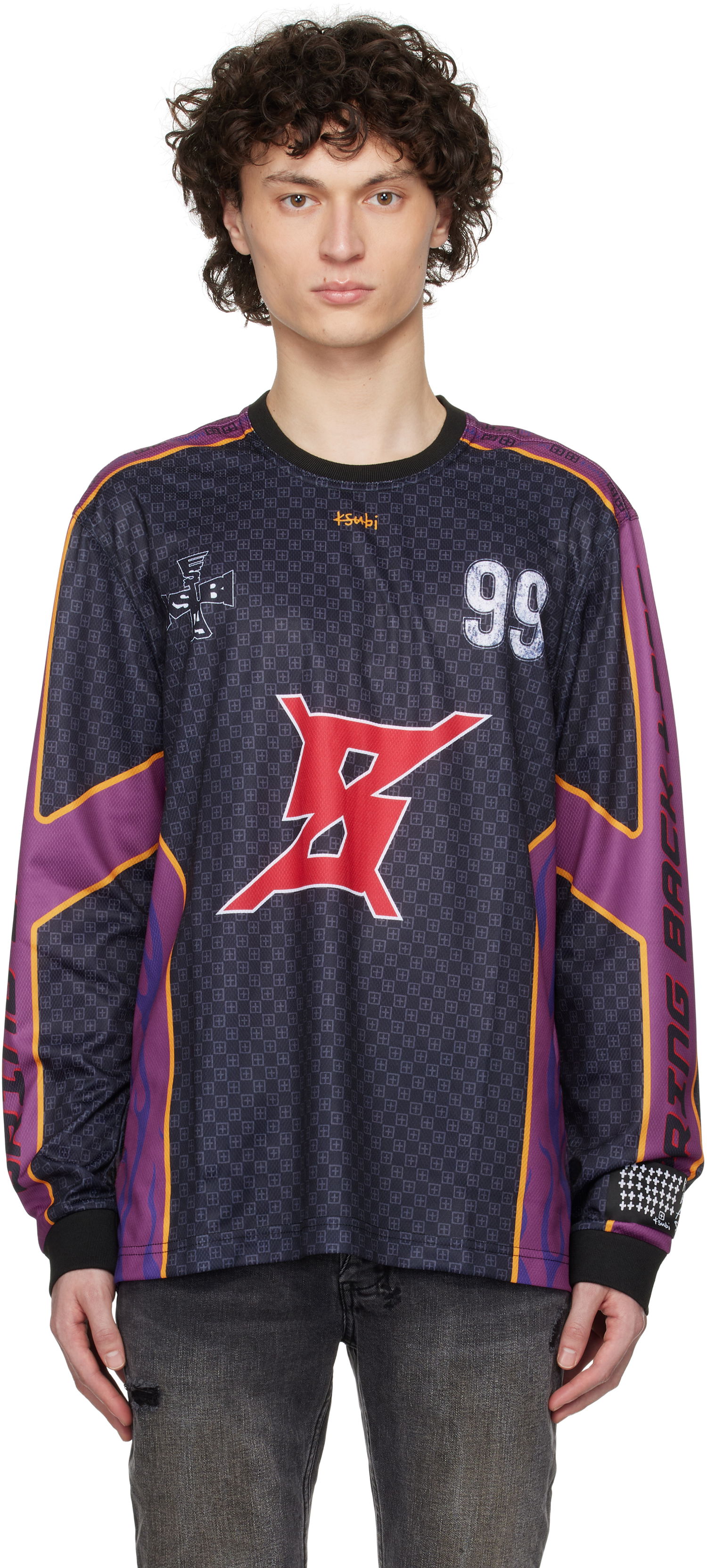 Tričko Ksubi Ksubi Stinger Long Sleeve Moto Jersey Čierna | MSP25FT001, 0