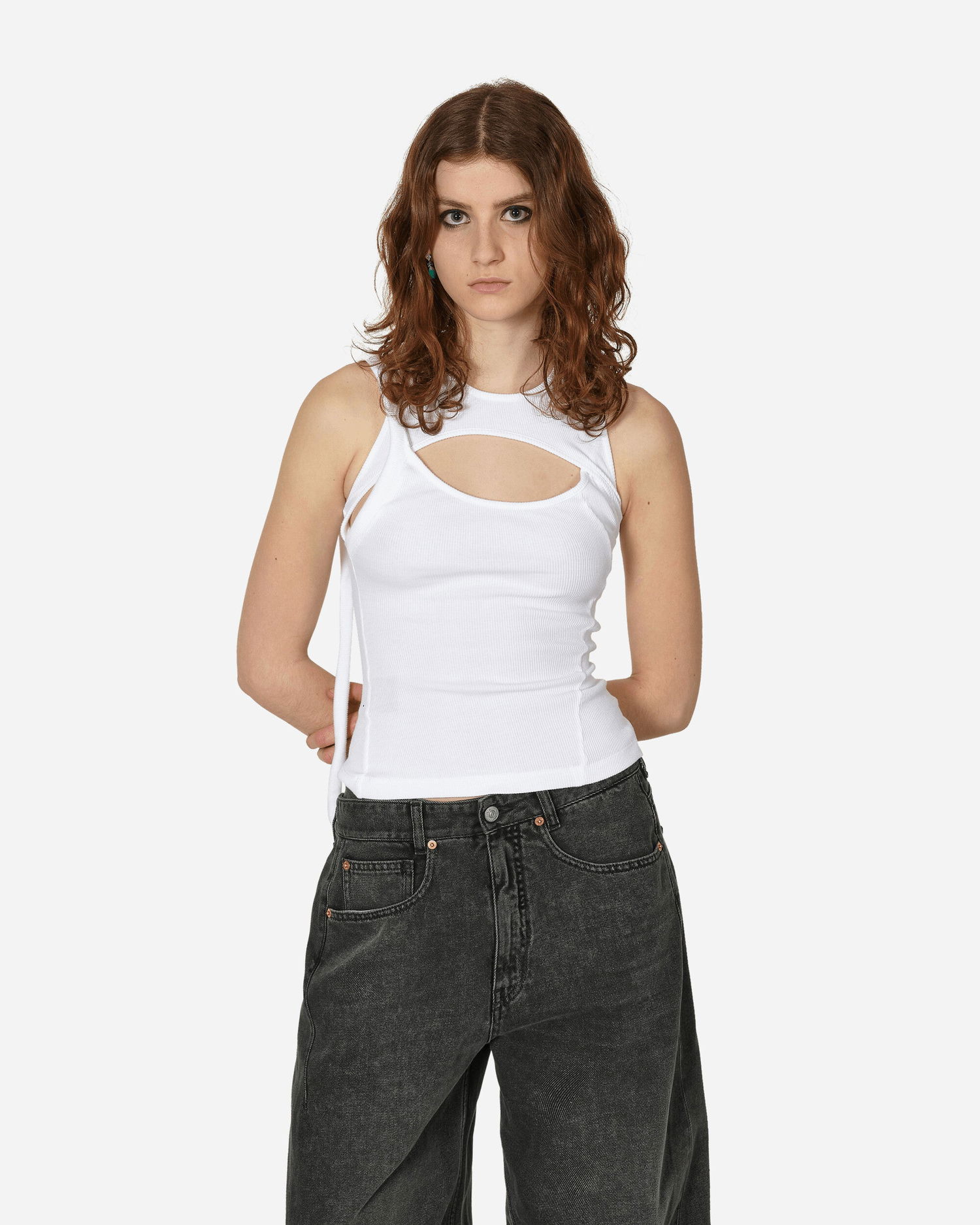 Tielko Ottolinger Layered Cut-Out Tank Top Biela | 0408401 WHITE, 0
