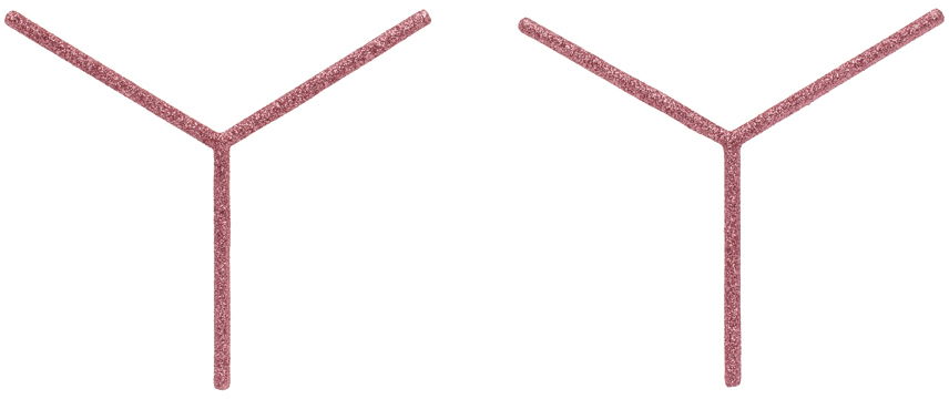 Náušnice Y/PROJECT Pink Maxi Y Earrings Ružová | 640EA003, 0