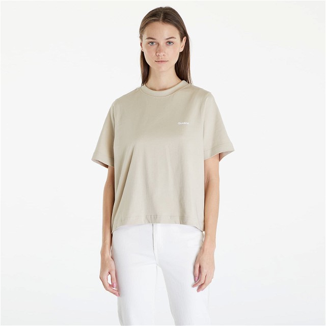 Essential T-Shirt With Contrast Print Beige