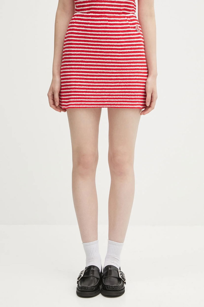 Sukňa Sporty & Rich Sporty & Rich Striped Terry Aline Mini Skirt Červená | SK017602300ST67