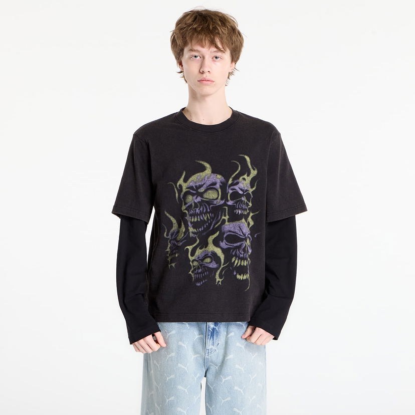 Tričko Wasted Paris Layered Graphic T-shirt Skull T Age Čierna | WP_000339